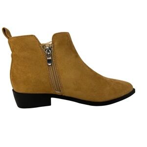 ZBY Tan Brown Ankle Boots Girls Low Heel Casual Fashion Booties Shoes Sz 9